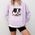 Just a Woman Who Loves Her Boston Terrier Cute Dog Mom Comfort Colors Sweatshirt Orchid