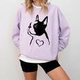I Love My Boston Terrier Dog With Heart Comfort Colors Sweatshirt Orchid