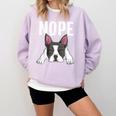 Nope Boston Terrier Puppy Dog Bostie Lover Men Women Girls Kids Comfort Colors Sweatshirt Orchid