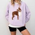 Red Boston Terrier Dog Comfort Colors Sweatshirt Orchid