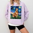 Red Heeler Starry Night Cattle Dog Colorful Art By Aja For Men Women Girls Kids Comfort Colors Sweatshirt Orchid