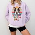 Retro Boston Terrier Dad Comfort Colors Sweatshirt Orchid