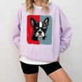 Retro Boston Terrier Dog Lover Bostie Mom Dad Dog Owner Comfort Colors Sweatshirt Orchid