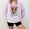 Retro Life Is Better With Boston Terrier Mom Dog Lover Comfort Colors Sweatshirt Orchid