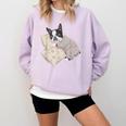 Sleepy Boston Terrier Pajama Men Women Kids Comfort Colors Sweatshirt Orchid