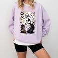 Spooky Halloween Moon Boston Terrier Boston Bull Bostie Comfort Colors Sweatshirt Orchid