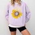 Sunflower Puzzle Pieces Autism Awareness For Mom Teacher For Women Comfort Colors Sweatshirt Orchid