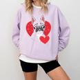 Valentine's Day Boston Terrier Comfort Colors Sweatshirt Orchid
