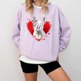 Valentine's Day Boston Terrier Dog Comfort Colors Sweatshirt Orchid