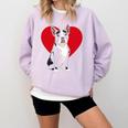 Valentine's Day Boston Terrier Lover Comfort Colors Sweatshirt Orchid