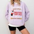 Watch Christmas Movies With My Boston Terrier Bostie Comfort Colors Sweatshirt Orchid