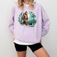 Whimsical Forest Adventures Sasquatch Bigfoot Walking Boston Terrier Dog Lovers Comfort Colors Sweatshirt Orchid