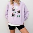 Xmas Tree Santa Riding Boston Terrier Christmas Comfort Colors Sweatshirt Orchid