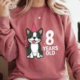 8 Years Old Birthday Boston Terrier Dog Lover 8th Party Kid Comfort Colors Sweatshirt Crimson