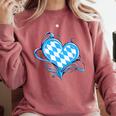 Bavarian Flag As Heart Blue Diamond Bavaria Comfort Colors Sweatshirt Crimson