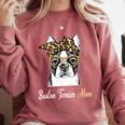 Birthday And Mother's Day -Boston Terrier Mom Comfort Colors Sweatshirt Crimson