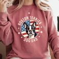 Boston Bull Terrier Men Boston Terrier Dog Dad Comfort Colors Sweatshirt Crimson