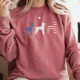 Boston Terrier 4th Of July Dog Patriotic USA Flag Man Woman Comfort Colors Sweatshirt Crimson