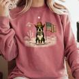 Boston Terrier 4th Of July US American Flag Dog Patriotic Comfort Colors Sweatshirt Crimson