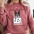 Boston Terrier American Gentleman Personal Stalker Dog Lover Comfort Colors Sweatshirt Crimson