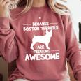 Boston Terrier Awesome Comfort Colors Sweatshirt Crimson