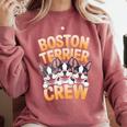 Boston Terrier Crew Cartoon For Dog Owner Pet Boston Terrier Comfort Colors Sweatshirt Crimson