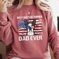 Boston Terrier Dad American Flag 4th Of July Dog Fathers Day Comfort Colors Sweatshirt Crimson