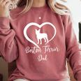 Boston Terrier Dad Cute Boston Terrier Silhouette Heart Premium Comfort Colors Sweatshirt Crimson