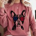 Boston Terrier Dog 4th July America USA Flag Men Women Kids Comfort Colors Sweatshirt Crimson