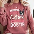 Boston Terrier Dog Bostie Halloween Costume Dog For Kids Comfort Colors Sweatshirt Crimson