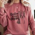 Boston Terrier Dog Bostie Mom Idea For Women Comfort Colors Sweatshirt Crimson