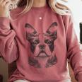 Boston Terrier Dog Bostie Nature Memorial Idea Men Women Comfort Colors Sweatshirt Crimson