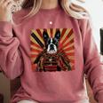 Boston Terrier Dog Japanese Art Samurai Ukiyo-e Comfort Colors Sweatshirt Crimson