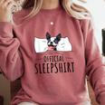 Boston Terrier Dog Lovers Sleepshirt Apparel Men Women Comfort Colors Sweatshirt Crimson