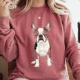 Boston Terrier Dog Motif Pet Art Boston Terrier For Men Women Kids Comfort Colors Sweatshirt Crimson