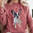 Boston Terrier Dog Motif Pet Art Boston Terrier Men Women Kids Comfort Colors Sweatshirt Crimson
