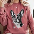 Boston Terrier Dog Motif Pet Illustration Boston Terrier For Men Women Kids Comfort Colors Sweatshirt Crimson