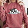Boston Terrier Dog Official Sleeping Men Women Girls Kids Comfort Colors Sweatshirt Crimson