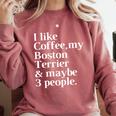 Boston Terrier Dog Owner Coffee Lover Women Men Comfort Colors Sweatshirt Crimson