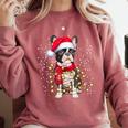Boston Terrier Dog Ugly Christmas Dog Xmas For Men Women Kids Comfort Colors Sweatshirt Crimson