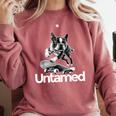 Boston Terrier Dog Untamed For Men Women Comfort Colors Sweatshirt Crimson