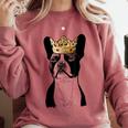 Boston Terrier Dog Wearing Crown For Men Women Girls Kids Comfort Colors Sweatshirt Crimson