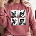 Boston Terrier Dogs With Sunglasses Photo Pets Meme Comfort Colors Sweatshirt Crimson