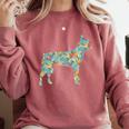 Boston Terrier Flower Silhouette Floral Dog Men Women Girls Kids Comfort Colors Sweatshirt Crimson