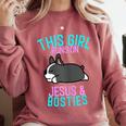 Boston Terrier This Girl Runs On Jesus And Boston Terriers Comfort Colors Sweatshirt Crimson