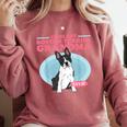 Boston Terrier Grandma Bostie Dog Owner Boston Terrier Men Women Comfort Colors Sweatshirt Crimson