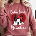 Boston Terrier Grandma Dog Owner Boston Terrier For Men Women Comfort Colors Sweatshirt Crimson