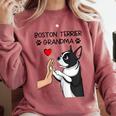 Boston Terrier Grandma Mother's Day Dog Mom Comfort Colors Sweatshirt Crimson
