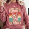 Boston Terrier Grandpa Dog Lover Father's Day Premium Comfort Colors Sweatshirt Crimson