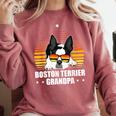 Boston Terrier Grandpa Dog Owner Boston Terrier Comfort Colors Sweatshirt Crimson